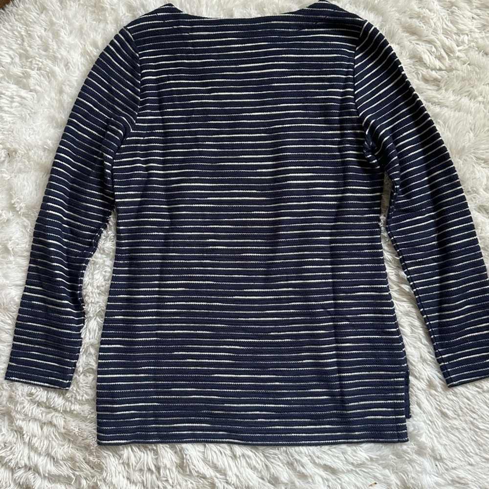 Tommy Bahama |  Navy and White Catalina Striped Lace-Up Knit Tunic | Small - Picture 8 of 13